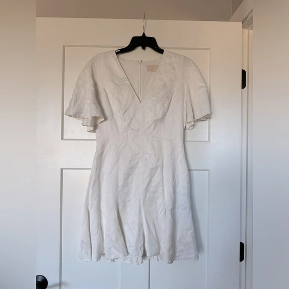 Keepsake White Linen Mini Dress 4 - Picture 2 of 6